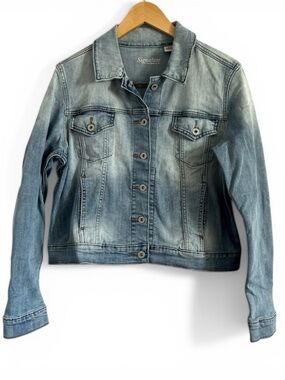 Signature by Levi Strauss Faded Light Blue Denim Jacket Large